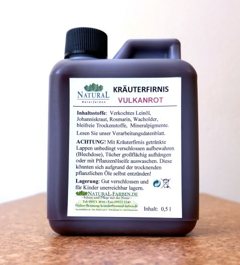 Kräuterfirnis Vulkanrot 0,5 Liter